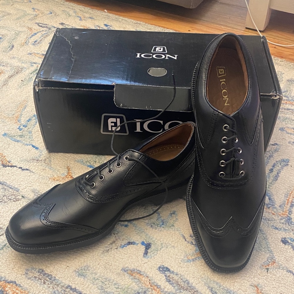 FJ ICON Men's Black Oxford golf Shoes